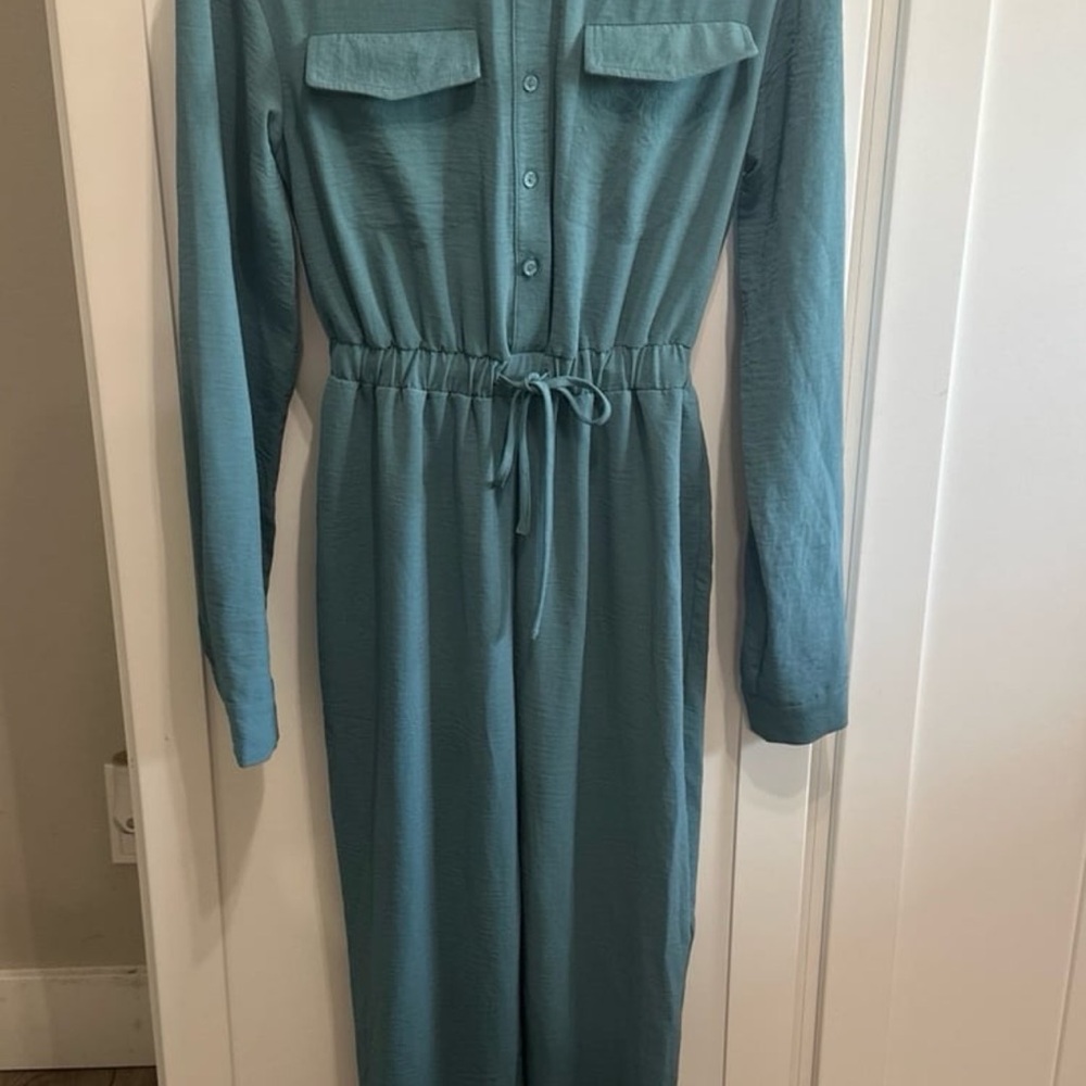 NWT Blue Green Fashion Nova Jumpsuit XS